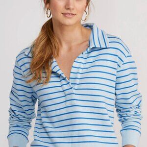 Vineyard Vines Light Blue with Blue  Stripe Popover Polo